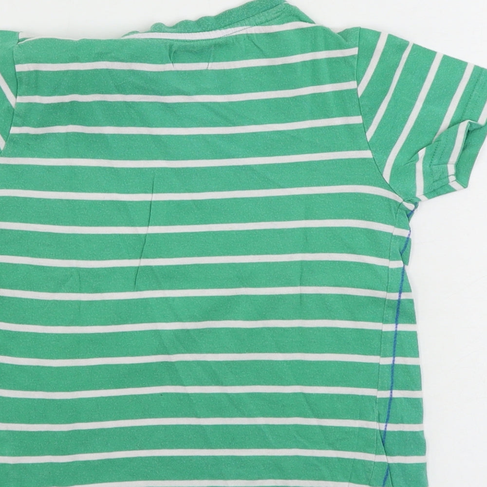 F&F  Boys Green Striped  Basic T-Shirt Size 3-4 Years