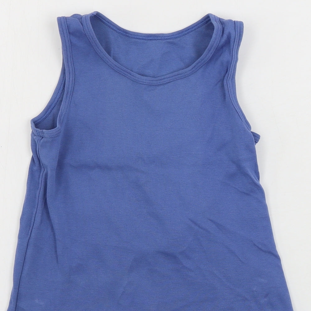 Nutmeg  Girls Blue   Basic Tank Size 7-8 Years