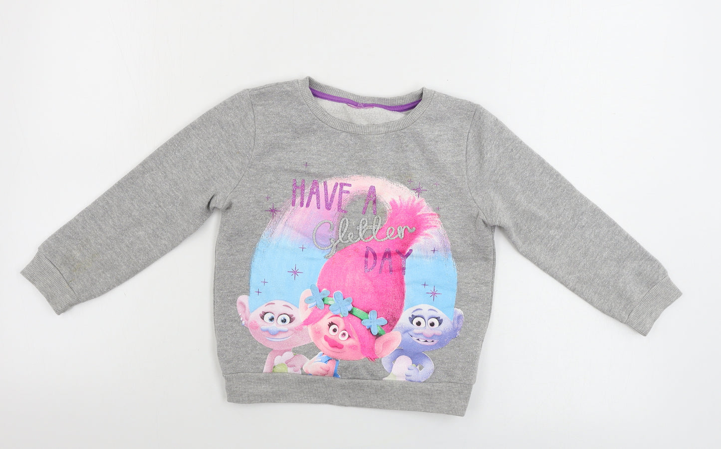 F&F  Girls Grey   Pullover Jumper Size 4-5 Years