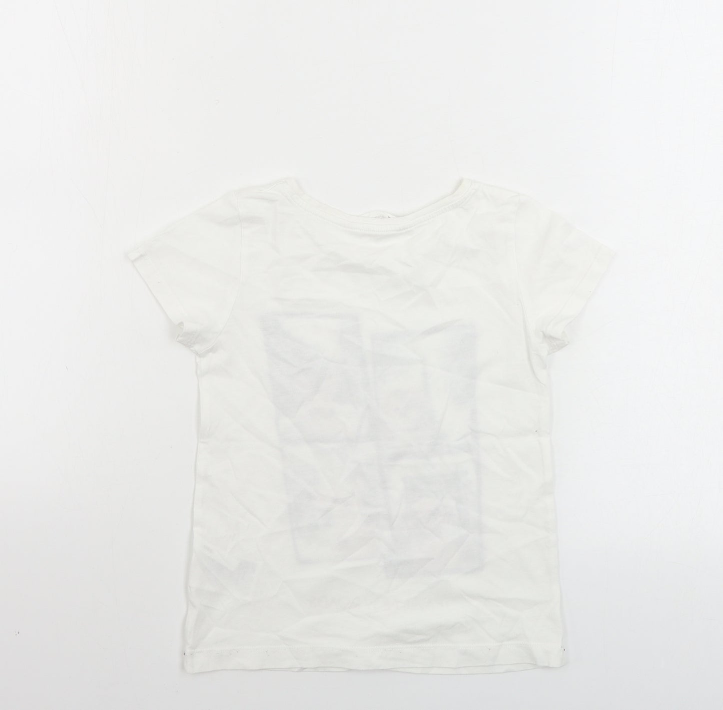 H&M  Girls White   Basic T-Shirt Size 4-5 Years