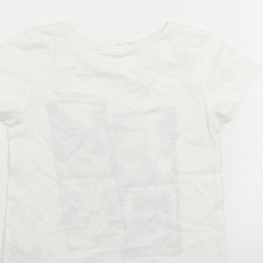 H&M  Girls White   Basic T-Shirt Size 4-5 Years