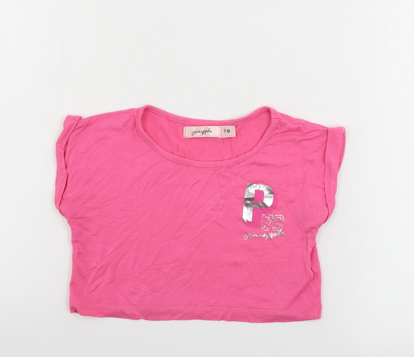 Pineapple  Girls Orange   Basic T-Shirt Size 7-8 Years