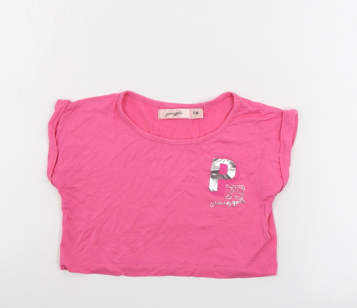 Pineapple  Girls Orange   Basic T-Shirt Size 7-8 Years