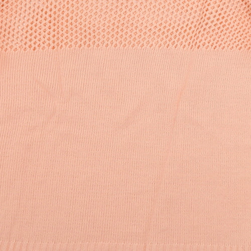 Boohoo  Womens Pink Houndstooth  Pullover Jumper Size M