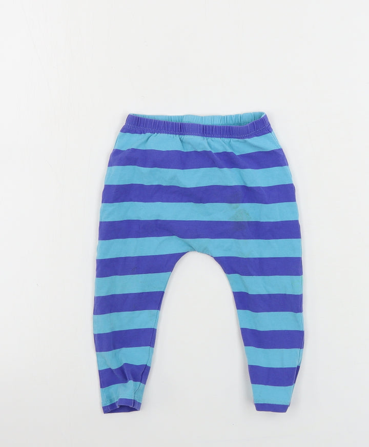 NEXT Boys Blue Striped Sweatpants Leggings Size 9-12 Months