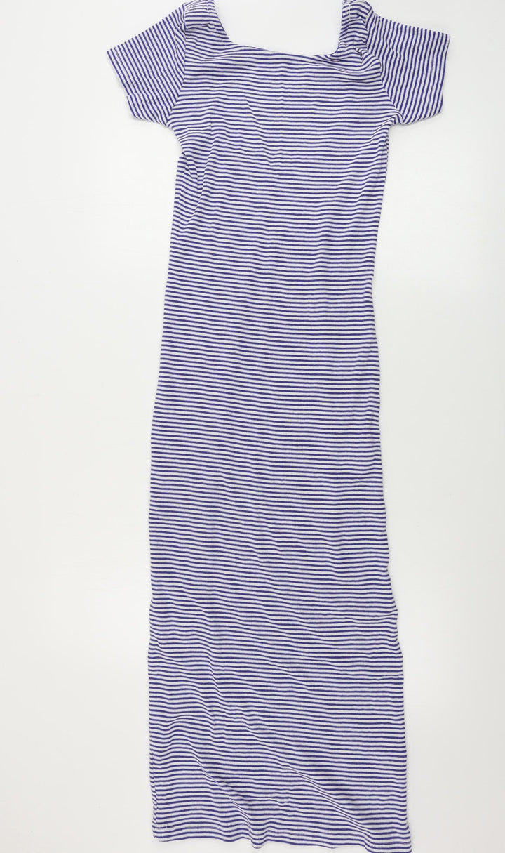 brave soul Womens Blue Striped Bodycon Size M