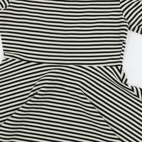 H&M  Womens Beige Striped  A-Line  Size M