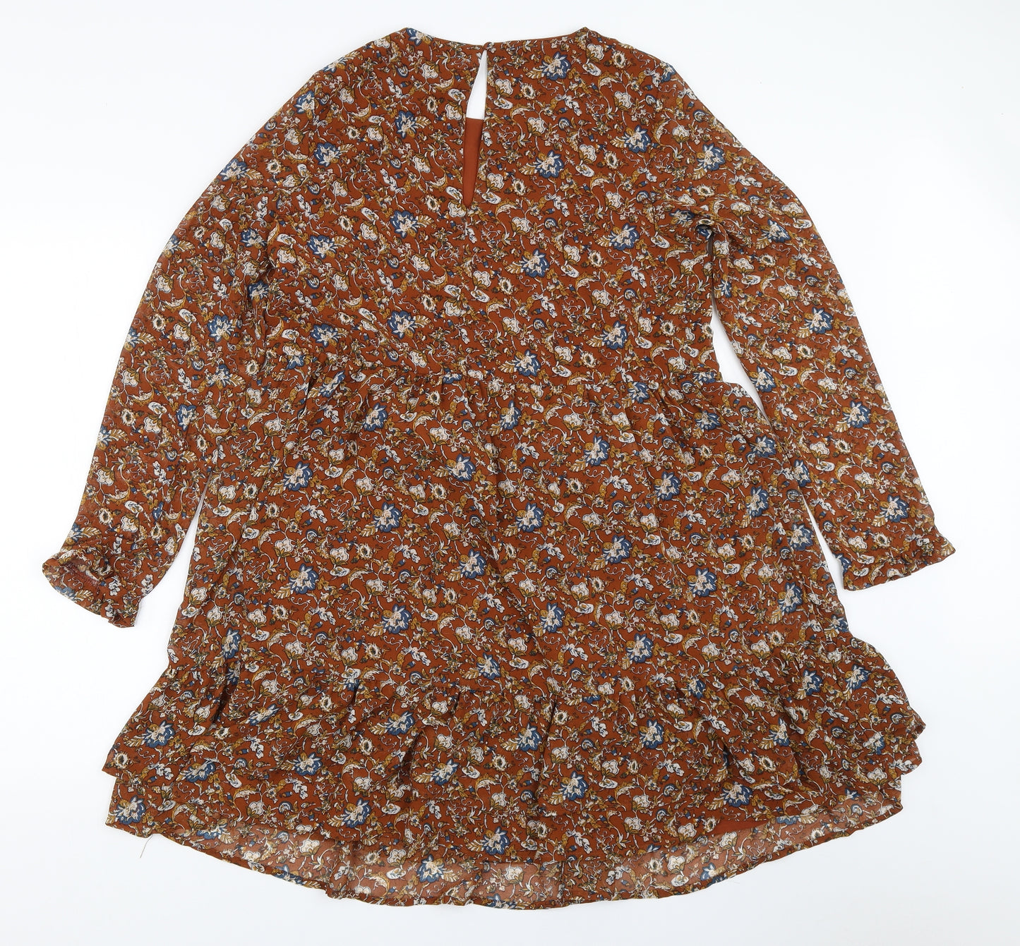 Daphnea Womens Brown Floral  Fit & Flare  Size S