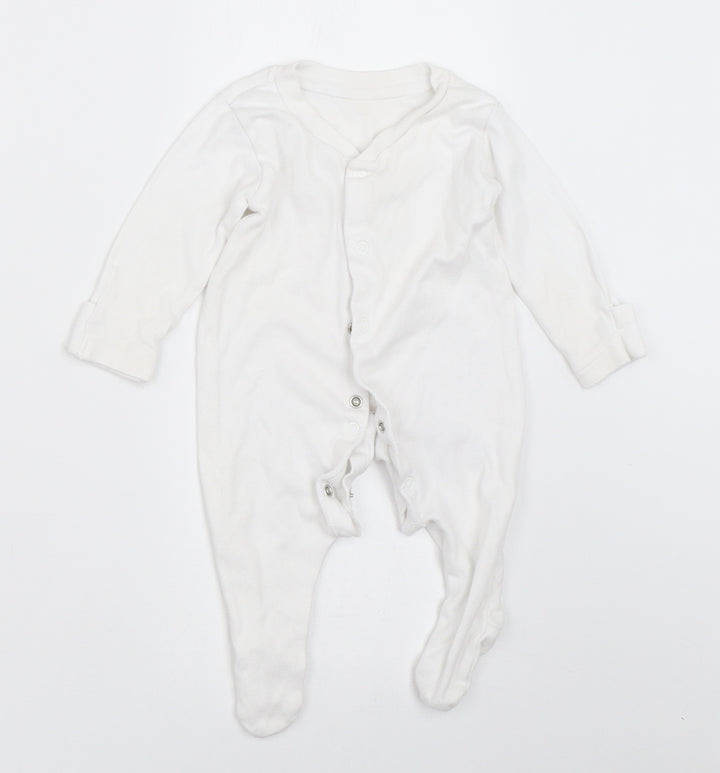 George Baby White Babygrow One-Piece Size 0-3 Months
