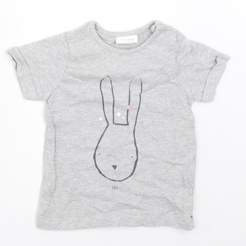 NEXT Girls Grey   Basic T-Shirt Size 3-6 Months