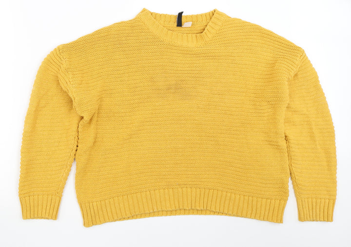 H&M Womens Yellow   Pullover Jumper Size L