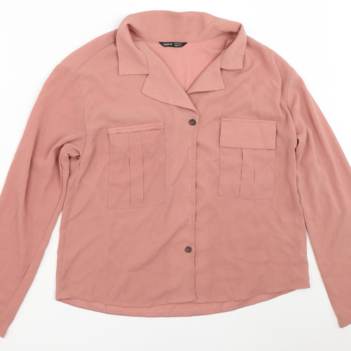 SheIn Womens Pink   Basic Button-Up Size M