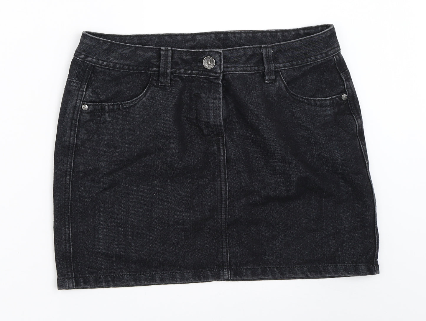 George Womens Black  Denim Mini Skirt Size 12
