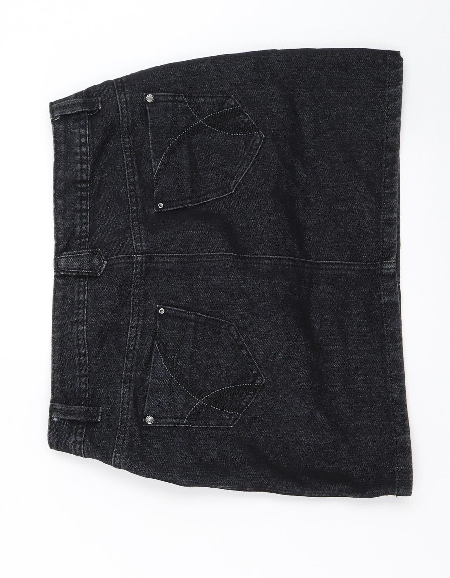 George Womens Black  Denim Mini Skirt Size 12