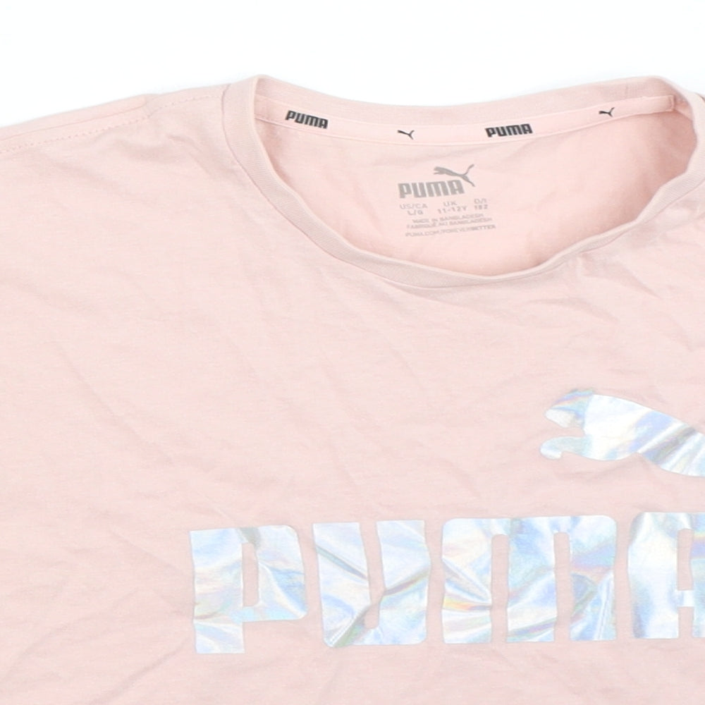 PUMA Girls Pink   Basic T-Shirt Size 11-12 Years