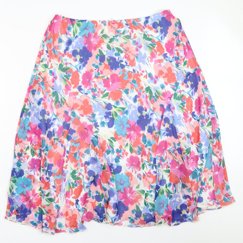 Marks and Spencer Womens Pink Floral  Flare Skirt Size 16