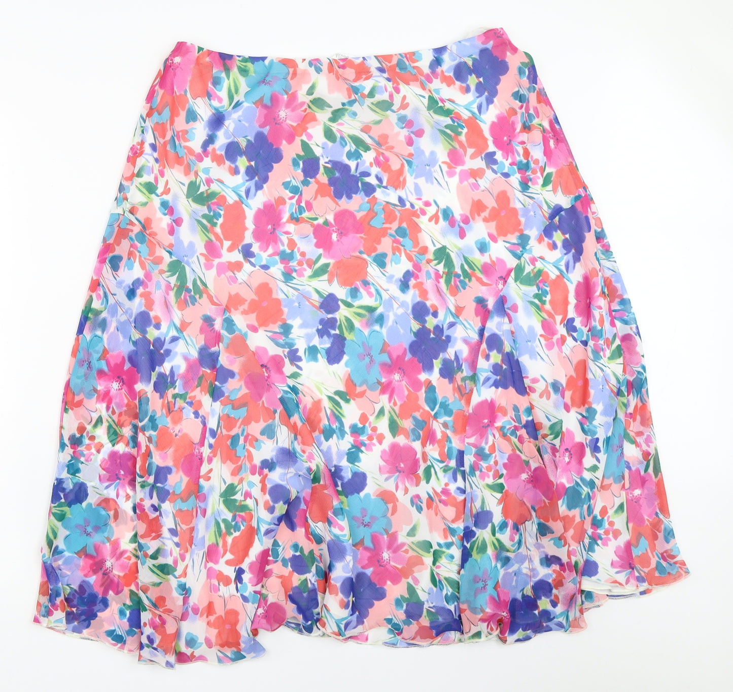 Marks and Spencer Womens Pink Floral  Flare Skirt Size 16