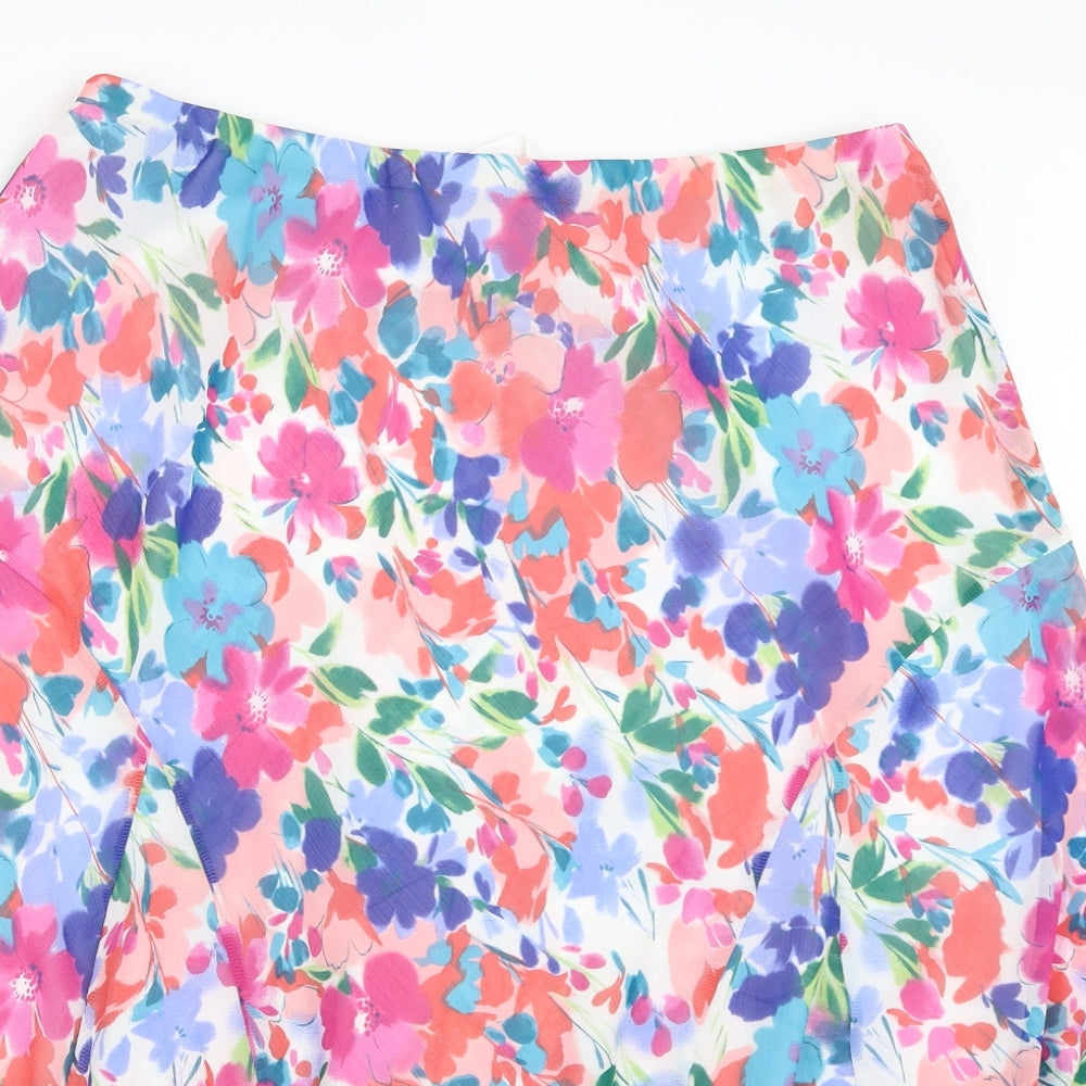 Marks and Spencer Womens Pink Floral  Flare Skirt Size 16