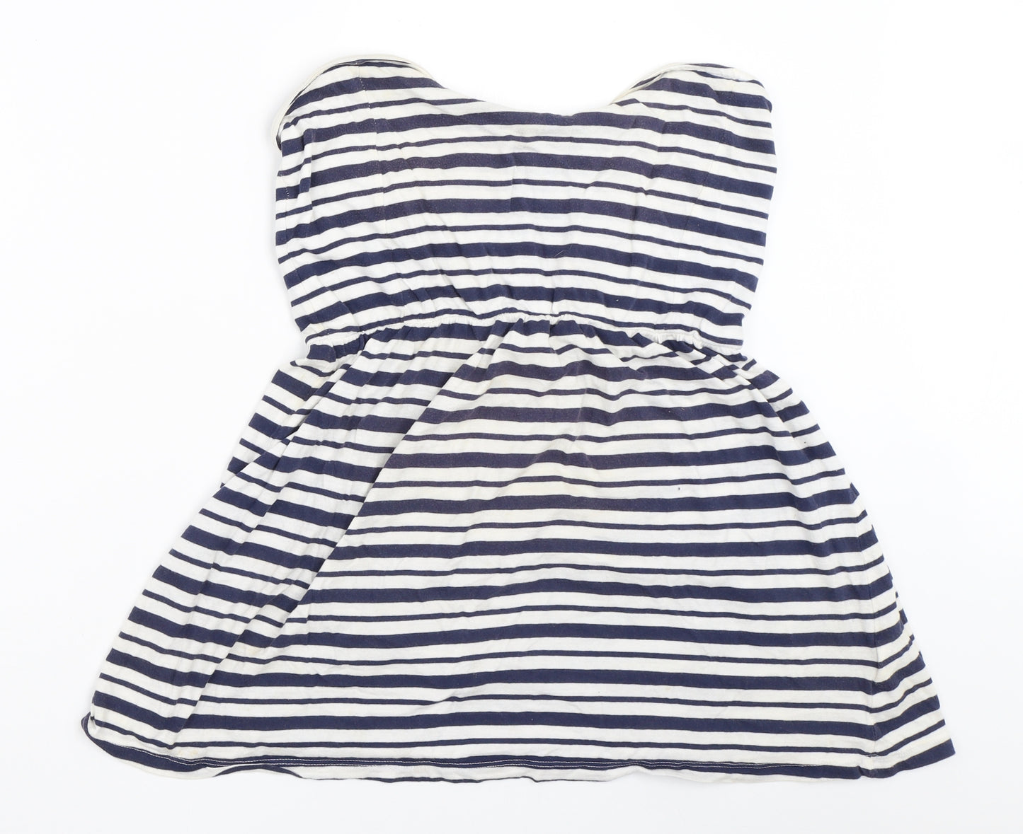 INSIDE Womens Blue Striped  Basic T-Shirt Size L