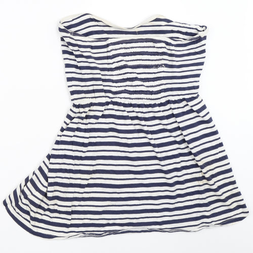 INSIDE Womens Blue Striped  Basic T-Shirt Size L