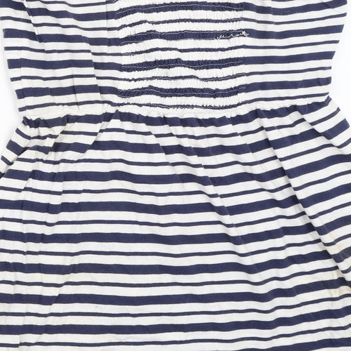 INSIDE Womens Blue Striped  Basic T-Shirt Size L