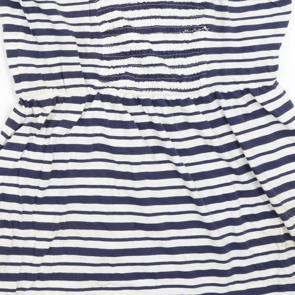INSIDE Womens Blue Striped  Basic T-Shirt Size L