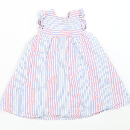 George Girls Blue Striped  Fit & Flare  Size 9-12 Months