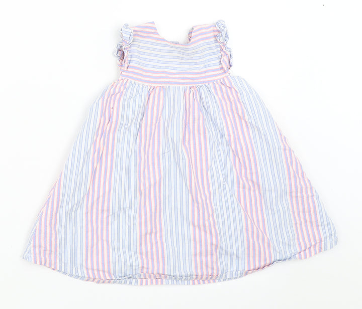 George Girls Blue Striped Fit & Flare Size 9-12 Months