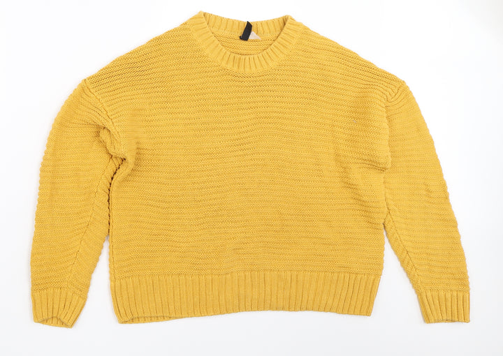 H&M Womens Yellow Pullover Jumper Size M