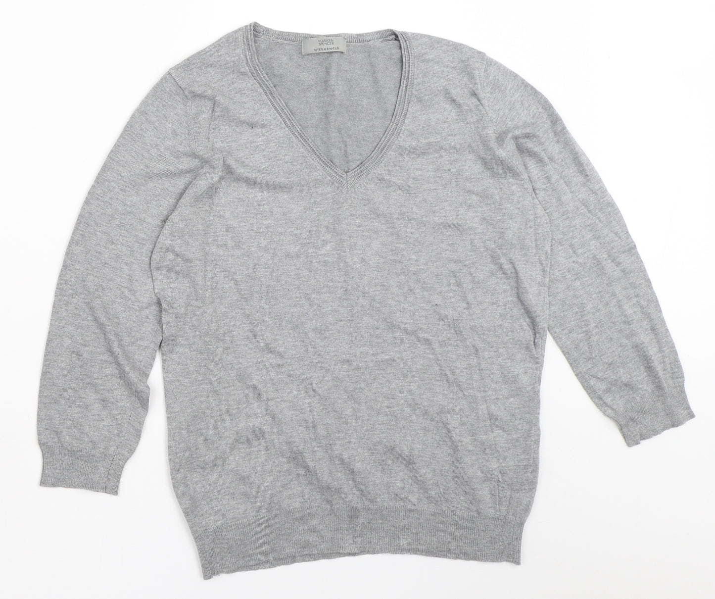Marks and Spencer Womens Grey   Pullover Jumper Size 14