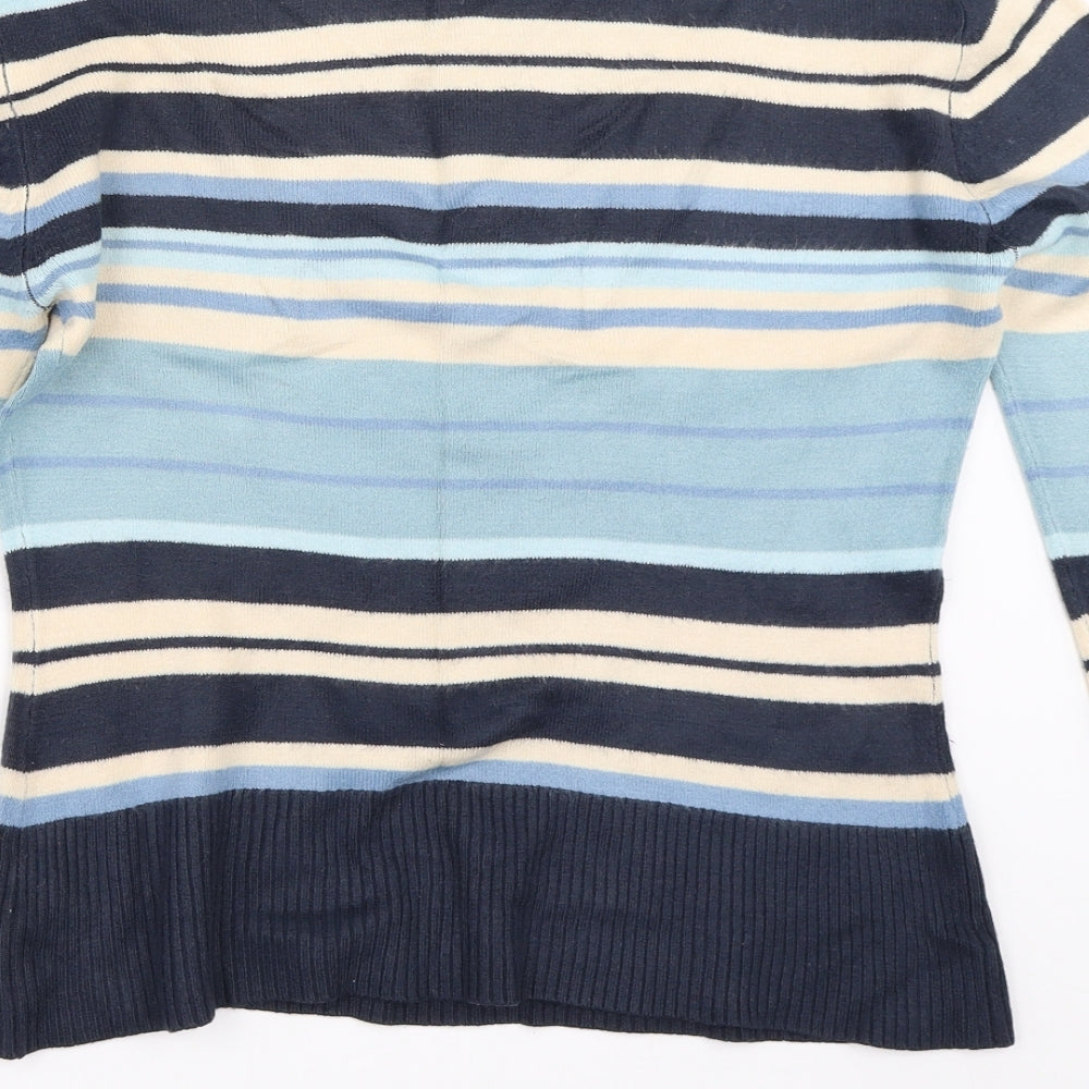 Editions Womens Blue Striped  Pullover Jumper Size 10