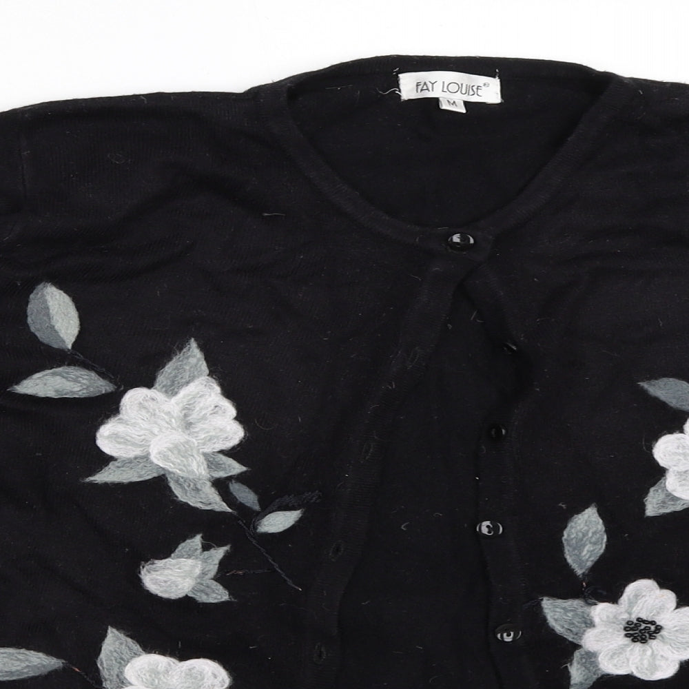 Fay Louise Womens Black   Cardigan Jumper Size M
