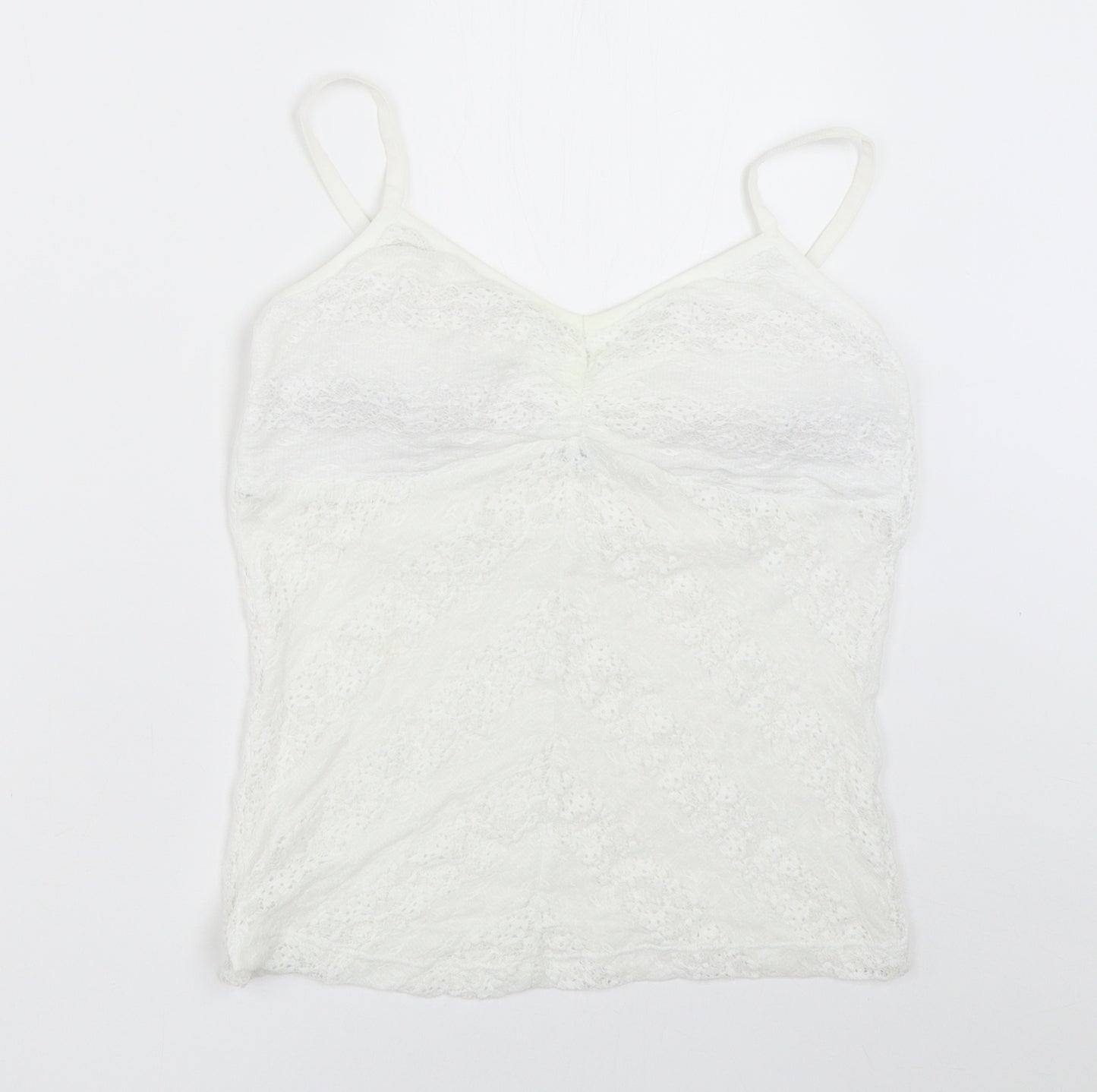 Secret Possesions Womens White Solid  Cami Pyjama Top Size 12