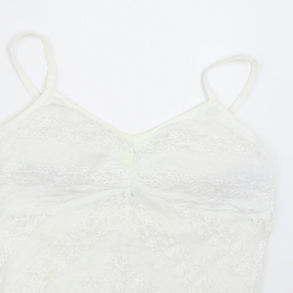 Secret Possesions Womens White Solid  Cami Pyjama Top Size 12