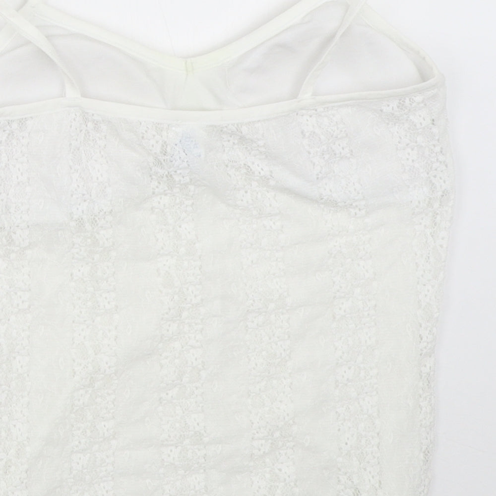 Secret Possesions Womens White Solid  Cami Pyjama Top Size 12