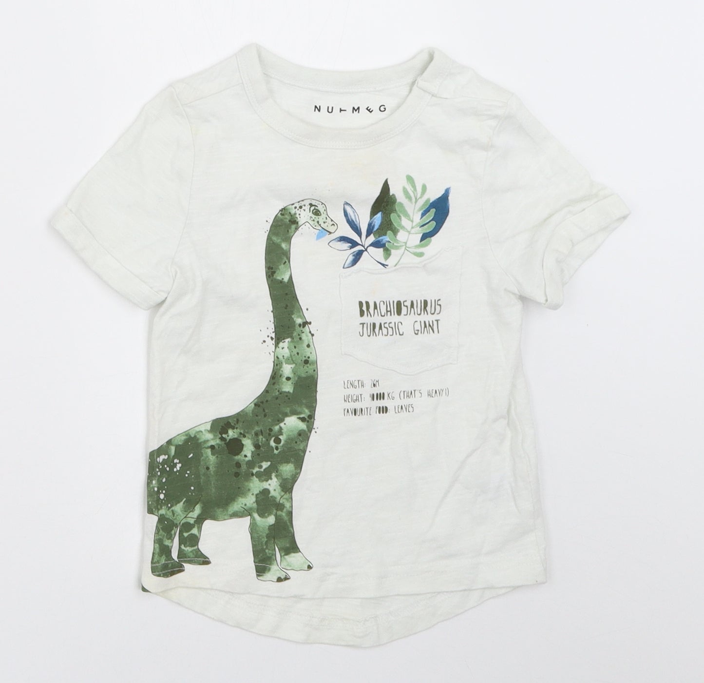 Nutmeg Boys White   Basic T-Shirt Size 12-18 Months