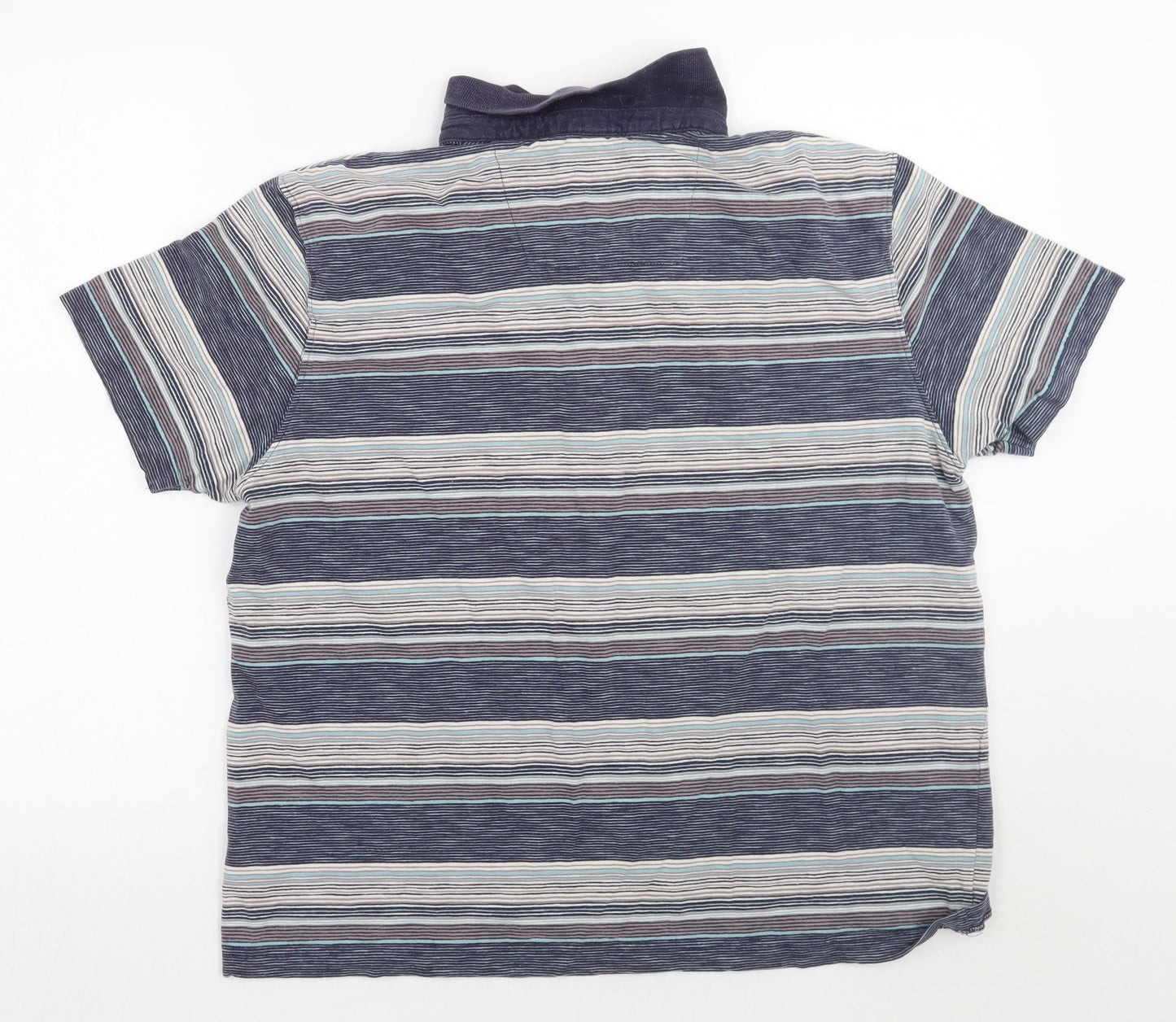 George Mens Blue Striped   T-Shirt Size L