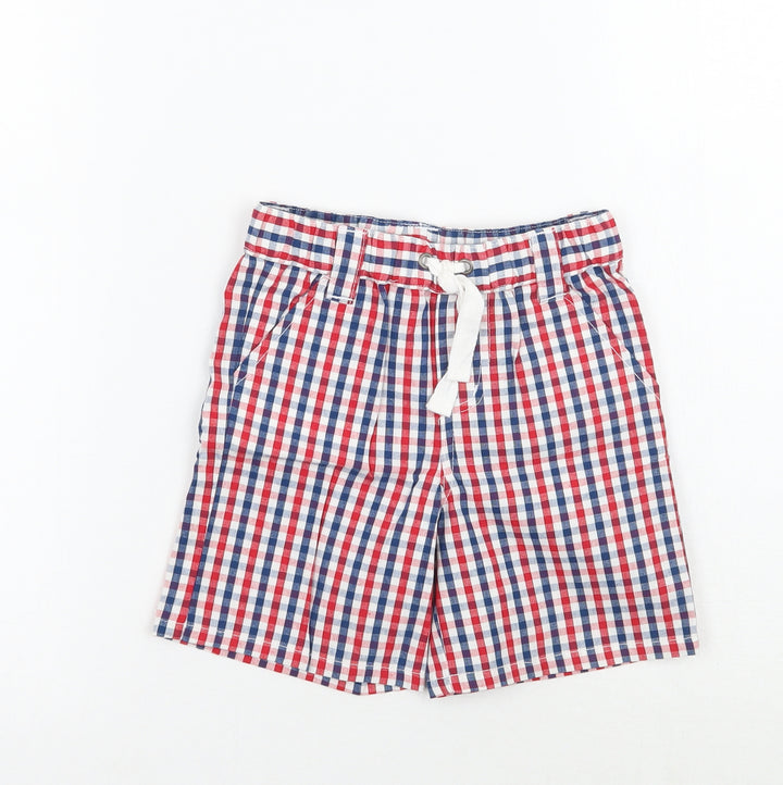 Disney Boys Red Check Capri Trousers Size 9-12 Months