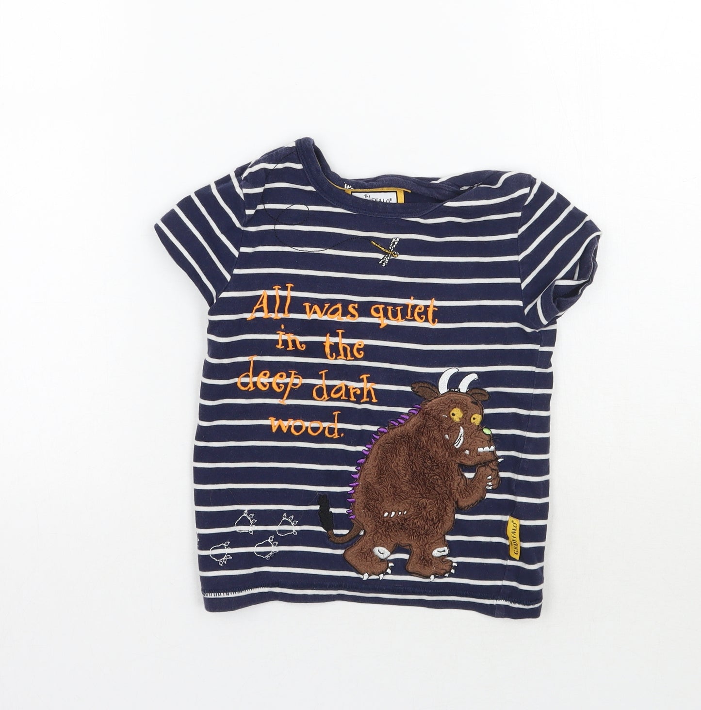 Debenhams Boys Blue Striped  Basic T-Shirt Size 2-3 Years  - THE GRUFFALO