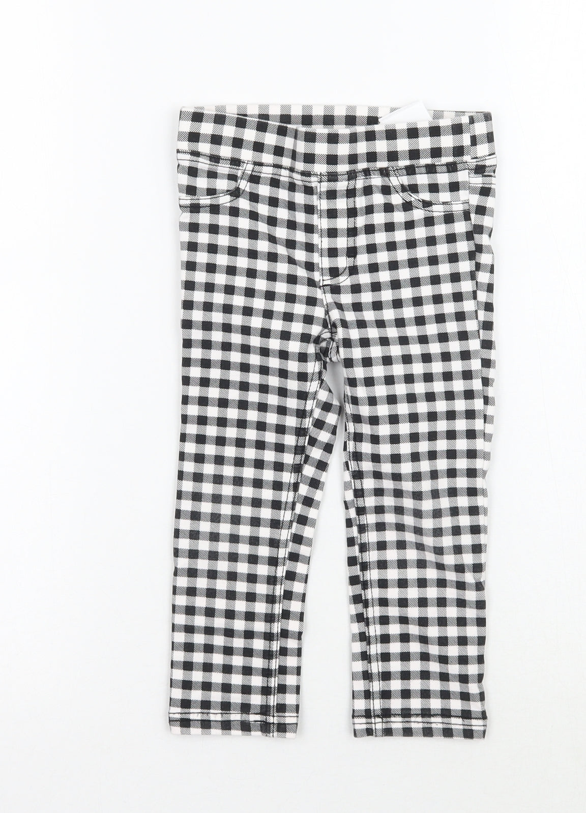 H&M Girls White Check  Capri Trousers Size 2-3 Years