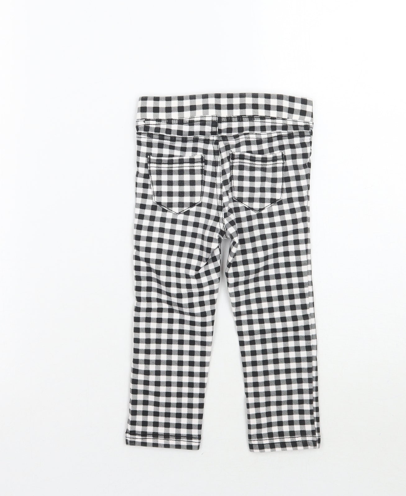 H&M Girls White Check  Capri Trousers Size 2-3 Years