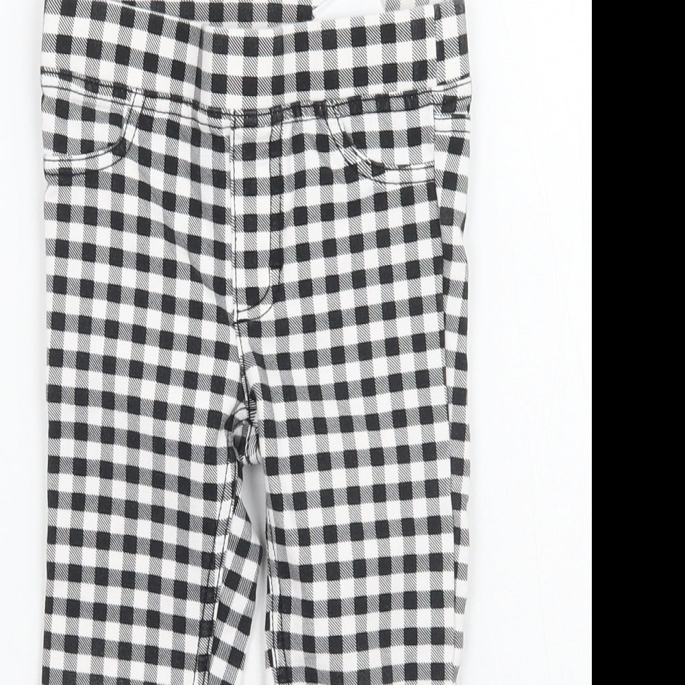 H&M Girls White Check  Capri Trousers Size 2-3 Years