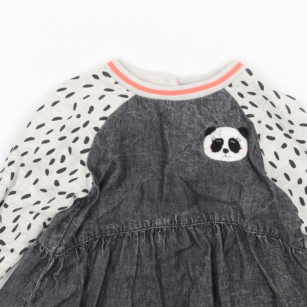 NEXT Girls Grey Animal Print  A-Line  Size 2 Years