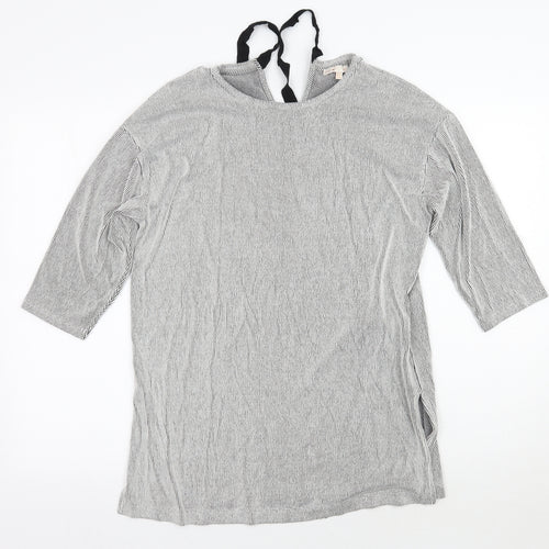 F&F Womens Grey Striped  Pullover Jumper Size 12