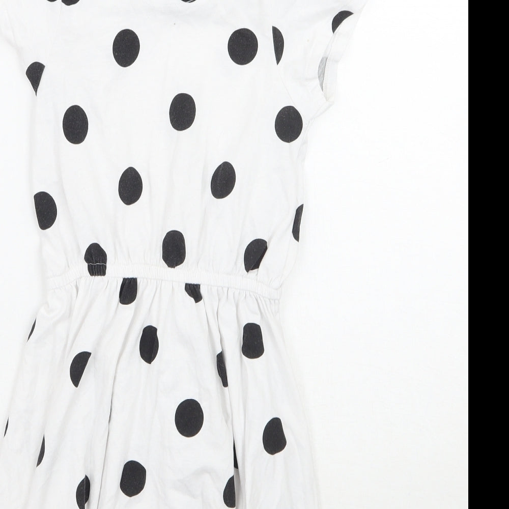 TU Girls White Polka Dot  A-Line  Size 7 Years