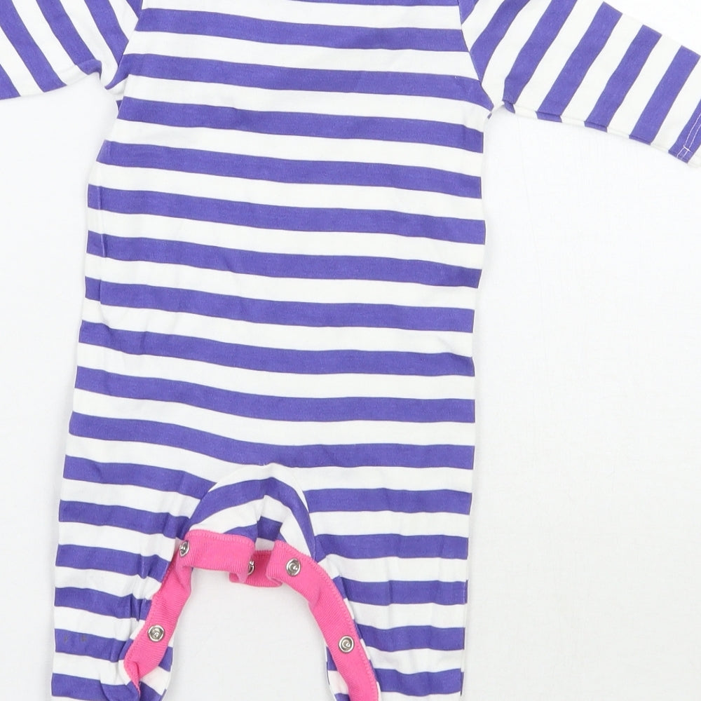 F&F Girls Purple Striped  Babygrow One-Piece Size 0-3 Months