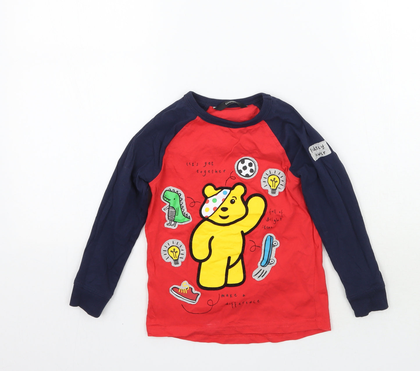 George Boys Red   Basic T-Shirt Size 4-5 Years  - Children in need