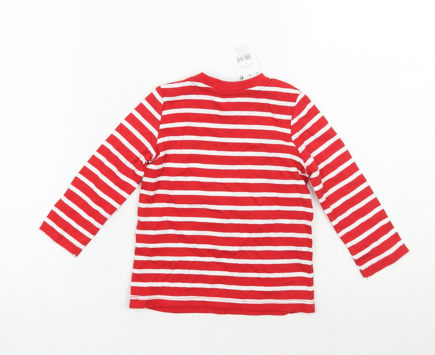 Pep&co Girls Red Striped  Basic T-Shirt Size 9-12 Months