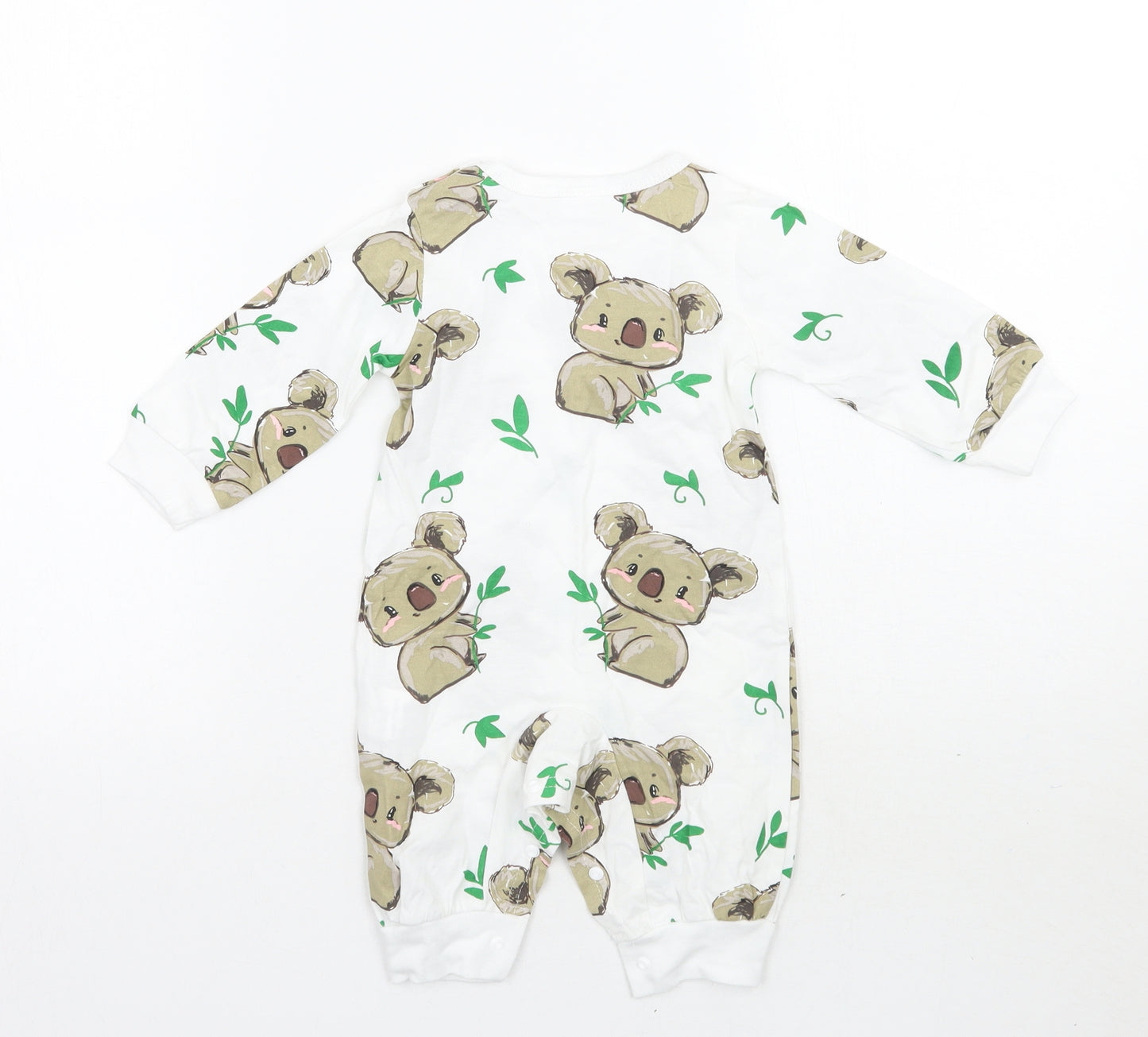 Preworn Baby White Animal Print  Babygrow One-Piece Size 0-3 Months