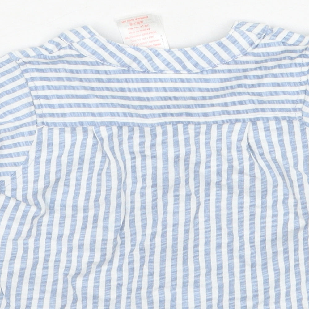 Tutto Piccolo Boys Blue Striped  Pullover Button-Up Size 3-6 Months